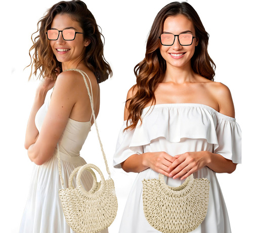 Kit Bolsa Palha Feminina+viseira Moda Verão E Oculos De Sol
