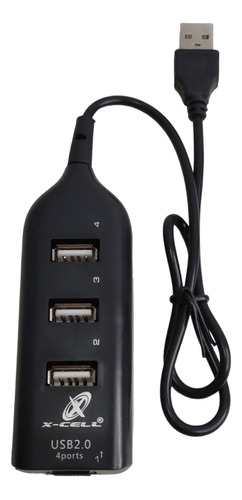 Hub Usb Adaptador 4 Portas 2.0 Cabo Usb Preto Extensor Slim