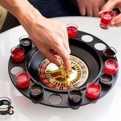 Ruleta Casino Shots 16 Vasos Bar Diversion Juego De Fiesta