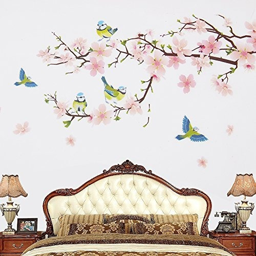 Vinilos Pared Wopeite Calcomanía De Pared Floral Autoadhesi