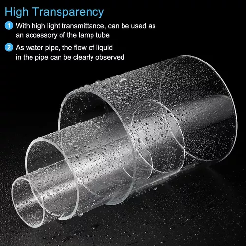 MECCANIXITY Tubo acrílico transparente rígido redondo tubo 7mm (0.3) ID  0.394 in (3/8) OD 14 para lámparas y linternas, sistema de refrigeración