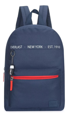Imagen 2 de 4 de Mochila Everlast Reforzada Urbana Escolar Deportiva Llavero Color Azul (16063)