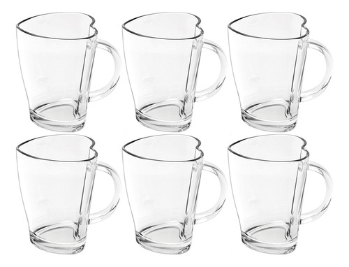 Jogo De Canecas Coração 6 240 Ml Class Home