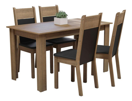 Juego Comedor Madesa Cali Mesa Tablero Madera 4 Sillas M/n