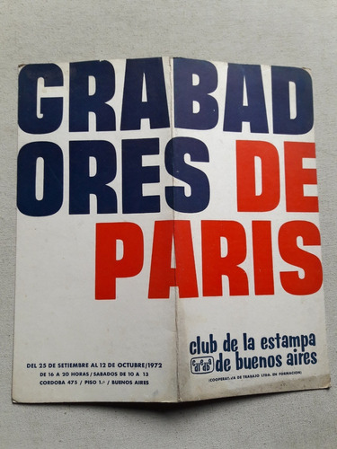 Catalogo Club De La Estampa Buenos Aires Grabadores De París