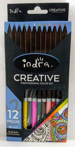 Indra. Creative, 12 Lápices De Colores