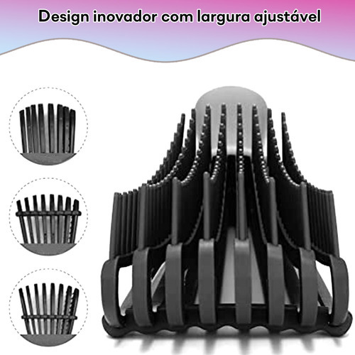 Pente Polvo Massagem Finalização Cabelo Afro Crespo Ondulado Cor Colorido