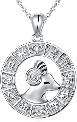 Collares Con Signo Del Zodiaco De Plata De Ley Con Horóscopo