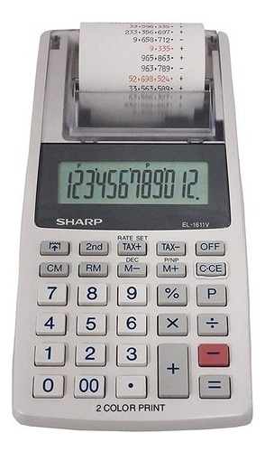 Calculadora Com Impressora Sharp El-1611v - Branco