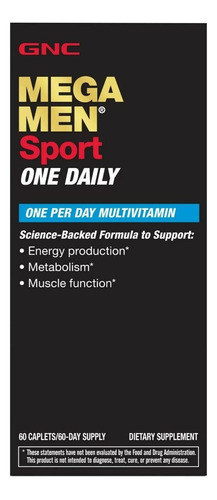 Gnc Mega Men Sport Multivitamínico Diario, 60 Cápsulas Fs7