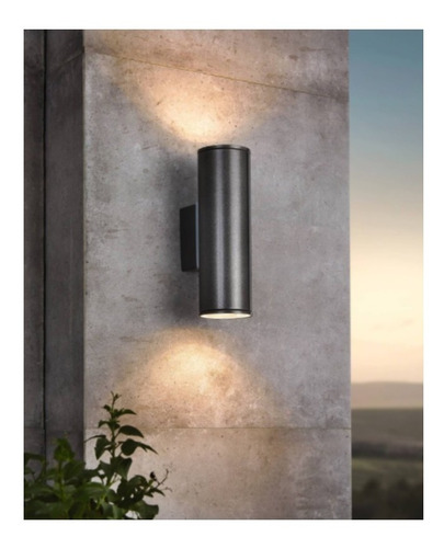 EGLO RIGA Aplique de pared para exterior Acero inoxidable GU10 LED 3 W Aplique de pared para exterior, Acero inoxidable, Acero inoxidable, IP44, Patio, II Iluminación al aire libre 