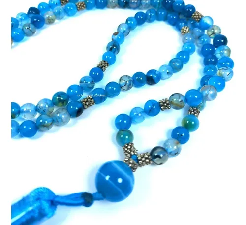 Japa Mala, Piedra Natural De Amazonita Natural Azul