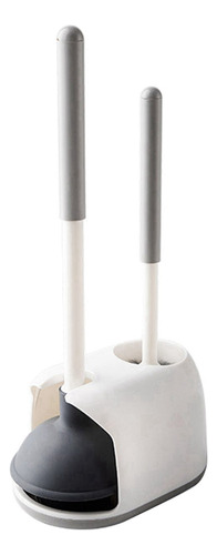 2-in-1 Toilet Brush Plunger Set With Su