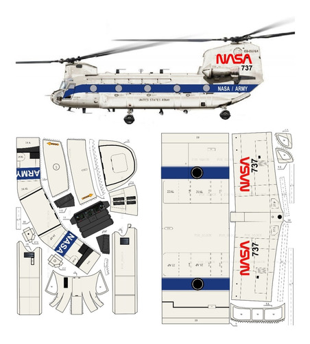 Papercraft Ch 47 Chinook Nasa 1.33 Vectorial