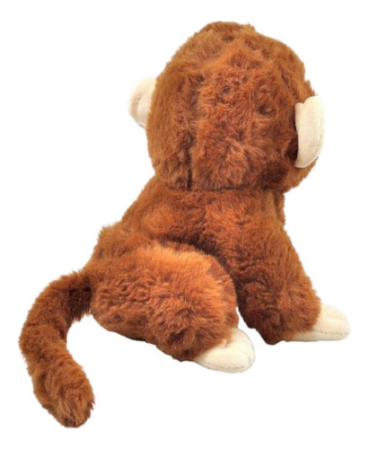 Macaco De Pelúcia Marrom Escuro 22 Cm Alt Sentado