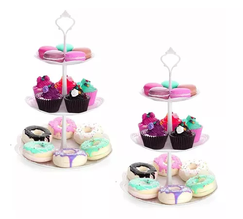 Pack 2 Porta Torta Porta Cupcakes Porta Cupcake Porta Queques Base Mini  Tortas Torre Porta Cupcake Base Para Cupcakes Redondo Base Portacupcake 3  Niveles Redondo Pasteleriacl