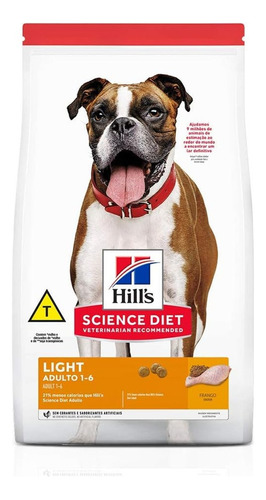 Ração Hill's Science Diet Para Cães Adultos Light 12kg
