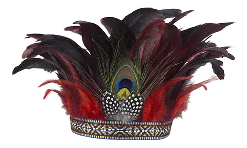 Tocado De Disfraz De Pavo Real Indio De Plumas Para Carnaval