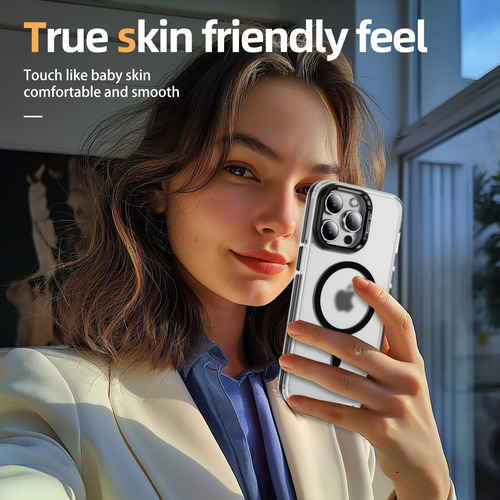 Funda De Teléfono Transparente Con Carga Inalámbrica Magnetic Soporte De Lujo Para iPhone