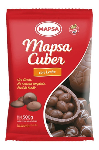 Chocolate Mapsa Botón 500 Gramos - Sin Tacc - Con Leche