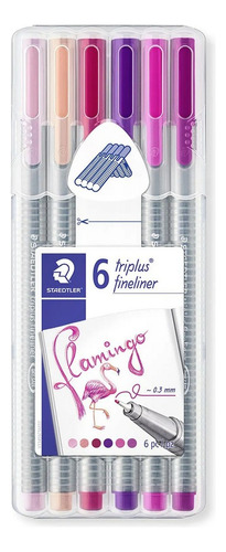 Caneta Staedtler Triplus Fineliner 0.3mm Flamingo - 6 Cores