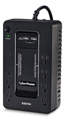 Ups Cyberpower De 650va/360w, Standby, 8 Contactos Negro