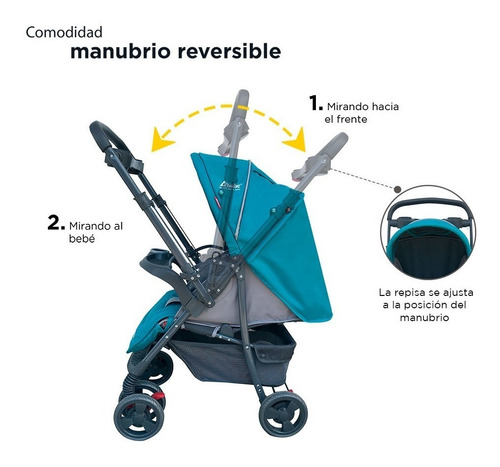 Carriola D Bebe Star Baby Mango Reversible Portabebe Color Jade