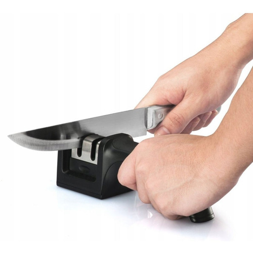 Afilador Cuchillo Tijera Cocina 2 Ranuras Acero Y Cerámica