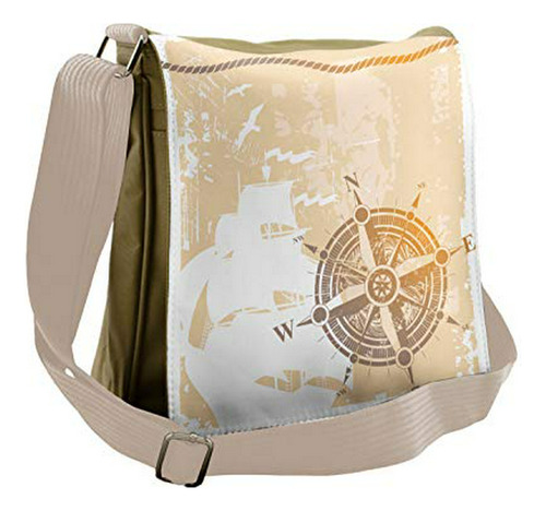 Bolso De Mensajero - Ambesonne Compass Bag, Nautical Ship Ro