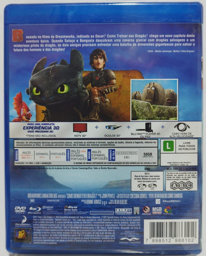Blu-ray 3d + Blu-ray + Dvd Como Treinar O Seu Dragão 2 Lacra