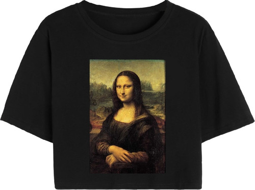 Cropped T Shirt Camiseta Casual Monalisa Quadro Cultura Arte