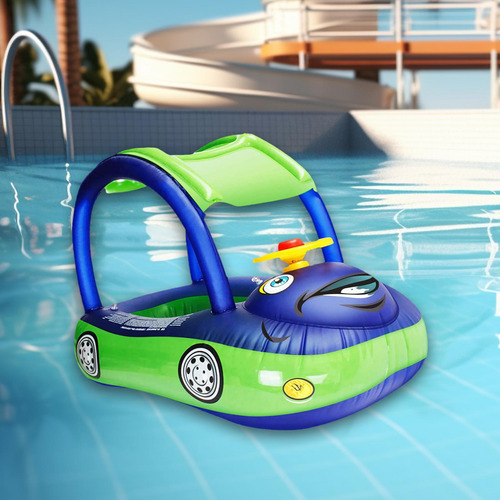 Piscina Para Bebés Flotación Con Dosel Azul Profundo