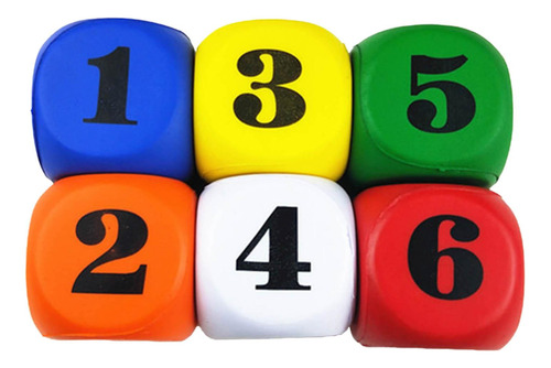 6 Uds. De Dados De Espuma Para Jugar, Dados De Espuma De 6