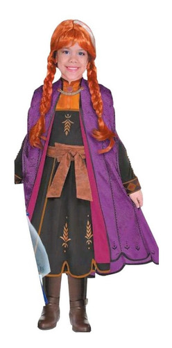 Disfraz De Anna Frozen 2 Con Capa Para Niñas Carnavalito