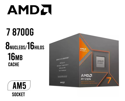 Procesador Amd Ryzen 7 8700g 4.2ghz Am5 8 Nucleos 16 Hilos