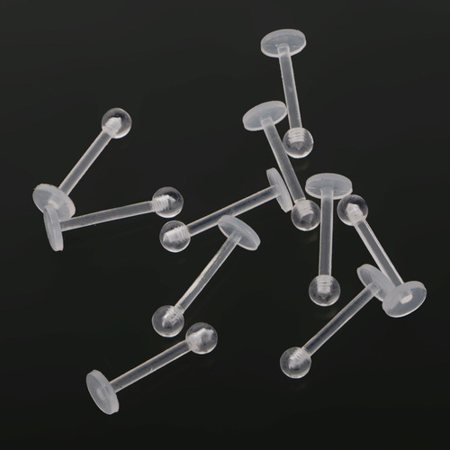 H10 Piece Lip Labret Jewelry Acrylic - Transparente