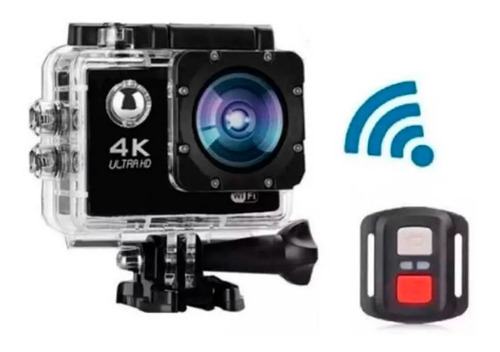 Câmera Filmadora Action Gocam Sport Hd Wi-fi Controle S/ Fi Cor netro