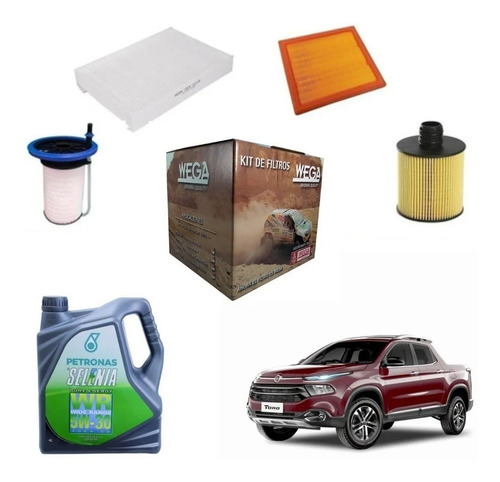 Kit De Filtros + Aceite Para Fiat Toro Diesel Multijet Parat