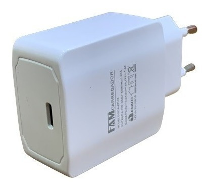 Imagem 3 de 5 de Carregador Fam Turbo 18w Pd Usb-c Anatel iPhone E Galaxy