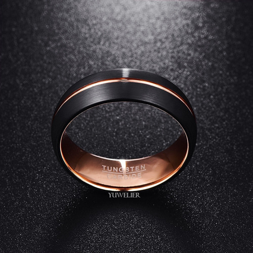 Imagen 3 de 5 de Anillo De Tungsteno Dual Plated Ranura Deluxe