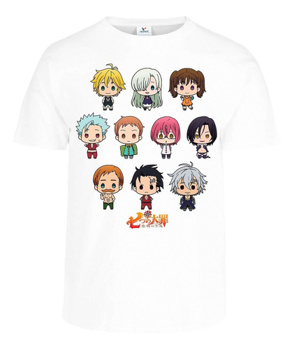 Playera Seven Deadly Sins Chibis Meliodas Y Pecados $240