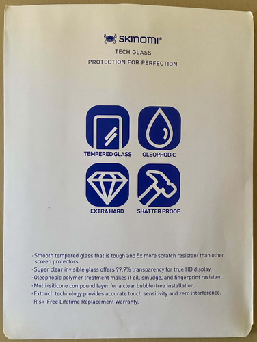Protector Vidrio Templado Skinomi Para Apple Ipad's De 9.7''