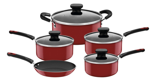 Juego de Utensilios de Cocina Tramontina Aluminium Coimbra de 5 piezas, color rojo