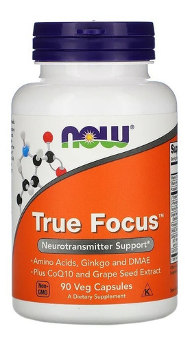 Now Foods True Focus Aminoácidos 90 Capsulas Veganas Sabor Sin Sabor