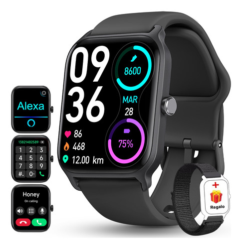 Smartwatch 1.8'' Reloj Inteligente Bluetooth Llamada Alexa