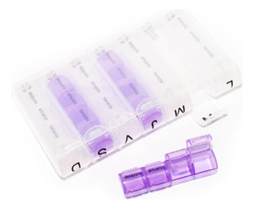 Pastillero Semanal Organizador 7 Dias X 4 Comidas Transparente