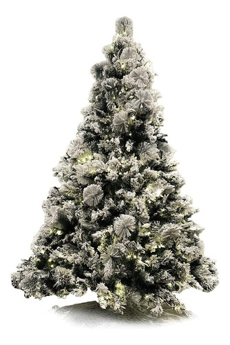 Arbol De Navidad Premium Artificial Escarchado Iluminado