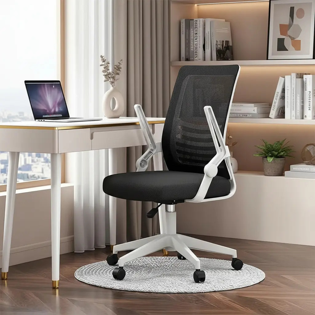 Silla De Oficina Ergonómica Con Reposabrazos Ajustables Color Blanco Material Del Tapizado Plástico Y Algodón Reciclado