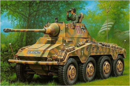 Miniatura Diecast 1/43, 8x8 Alemán Sdkfz 234/2 Puma