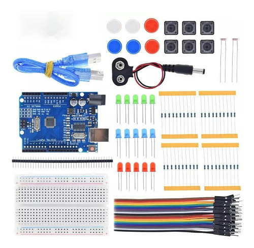 Paq De Inicio Con Arduin O Uno Ch340 Resistencias Led Protob